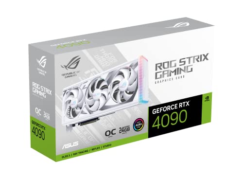 ASUS ROG Strix GeForce RTX™ 4090 White OC Edition Gaming Graphics Card (PCIe 4.0, 24GB GDDR6X, HDMI 2.1a, DisplayPort 1.4a) - amzGamess