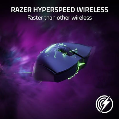 Razer DeathAdder V3 Pro Wireless Gaming Mouse + HyperPolling Wireless Dongle: 63g Lightweight - 8K Polling - Optical Switches Gen3-30K Optical Sensor - 6 Programmable Buttons - 90 Hr Battery - Black
