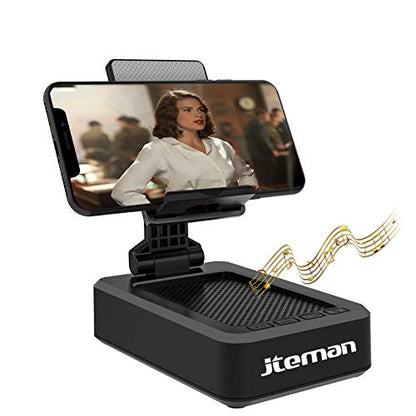 Cell Phone Stand with Wireless Bluetooth Speaker and Anti-Slip Base HD Surround Sound Perfect for Home and Outdoors with Bluetooth Speaker for Desk Compatible with iPhone/ipad/Samsung Galaxy - amzGamess