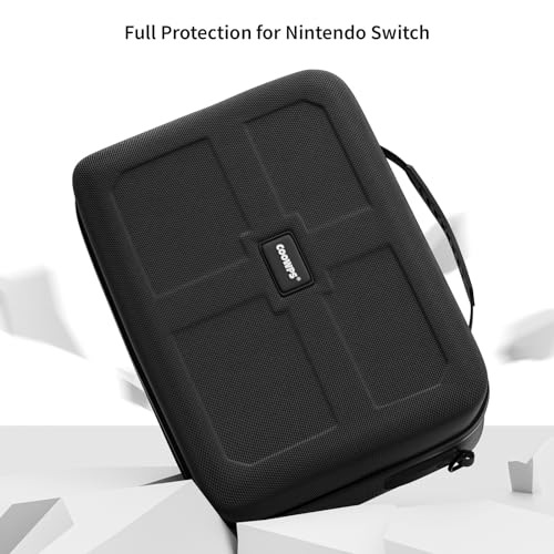 Switch Case for Nintendo Switch and Switch OLED Model, Portable Full Protection Carrying Travel Bag with 18 Game Cards Storage for Switch Console Pro Controller Accessories Black - amzGamess