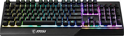 MSI Vigor GK30 RGB Gaming Keyboard, 6-Zone RGB Lighting, Water Repellent & Splash-Proof, Mechanical-Like Plunger Switches, Black - amzGamess