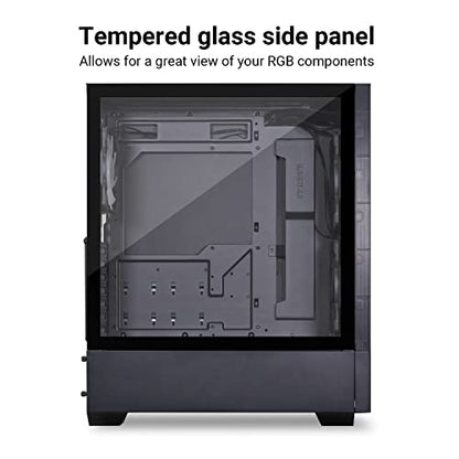 LIAN LI High Airflow ATX PC Case, RGB Gaming Computer Case, Mesh Front Panel Mid-Tower Chassis w/ 3 ARGB PWM Fans Pre-Installed, USB Type-C Port, Tempered Glass Side Panel (LANCOOL 205 MESH C, Black)