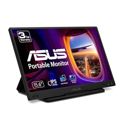 ASUS ZenScreen 15.6” 1080P Portable USB Monitor (MB166C) - Full HD, IPS, USB Type-C, , Tripod Mountable, Anti-Glare Surface, Protective Sleeve, 3-Year Warranty