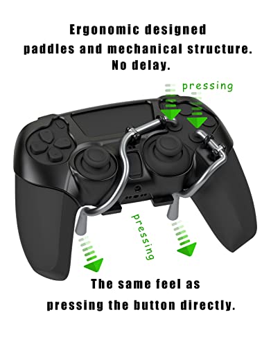 EXknight Leverback V2 Paddles Attachment, Back Buttons Adapter for PS5 Controller | Fit with Thumb Grips (Black) - amzGamess