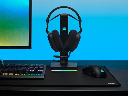 CORSAIR HS80 RGB WIRELESS Multiplatform Gaming Headset - Dolby Atmos - Lightweight Comfort Design - Broadcast Quality Microphone - iCUE Compatible - PC, Mac, PS5, PS4 - Black - amzGamess