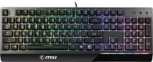MSI Vigor GK30 RGB Gaming Keyboard, 6-Zone RGB Lighting, Water Repellent & Splash-Proof, Mechanical-Like Plunger Switches, Black - amzGamess