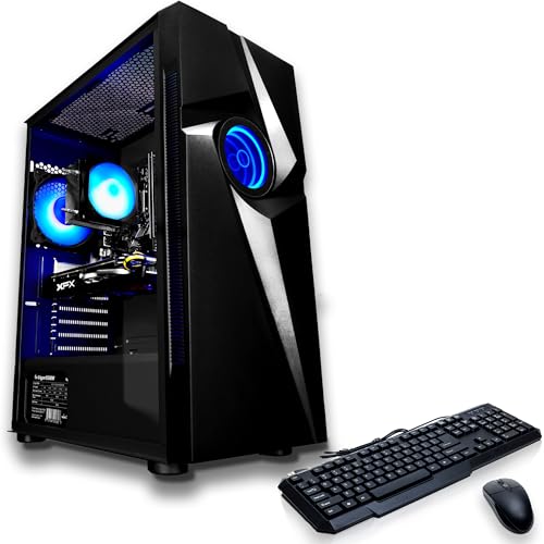 SAAV T102 Vortex Gaming PC Desktop Computer Tower - Intel Core i5 3.2GHz, 16GB, NVIDIA GEFORCE GTX 1660 6GB GDDR6, 1TB SSD, RGB, WiFi 5, Bluetooth, Windows 10, Mouse & Keyboard, 1 Year Warranty