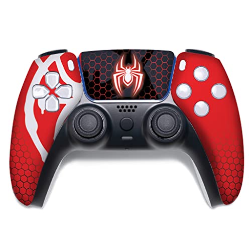 Spider_Man Morales Custom PS-5 Controller Wireless compatible with Play-Station 5 Console by BCB Controllers | Proudly Customized in USA with Permanent HYDRO-DIP Printing (NOT JUST A SKIN) - amzGamess