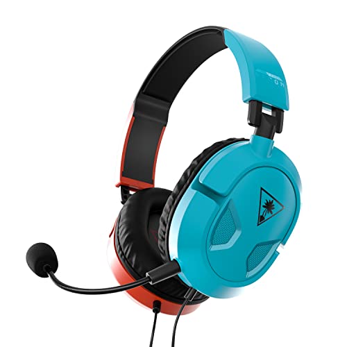 Turtle Beach Recon 50 Gaming Headset for Nintendo Switch, Xbox Series X|S, Xbox One, PS5, PS4, PlayStation, Mobile, & PC with 3.5mm – Removable Mic, 40mm Speakers – Red/Blue - amzGamess