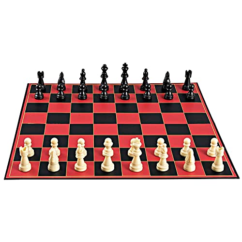 Point Games Classic Chess Board Game - 15 Inch Super Durable Folding Board - Portable Beginner Travel Chess Set for Adults and Kids