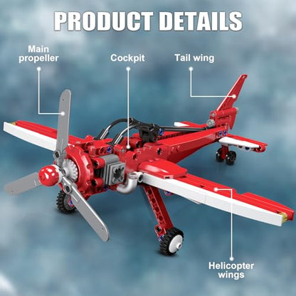 HIGH GODO Racing Airplane Modern Military Aircraft Model Building Sets, Army Fighter Plane Building Bricks Kits, Fighter Jet Toys Gifts for Adults Kids 6 7 8 10 Years (252 Pcs)