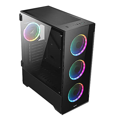 Bgears b-Voguish Gaming PC Case with Tempered Glass panels, USB3.0, Support E-ATX, ATX, mATX, ITX. (Fans are sold separately)