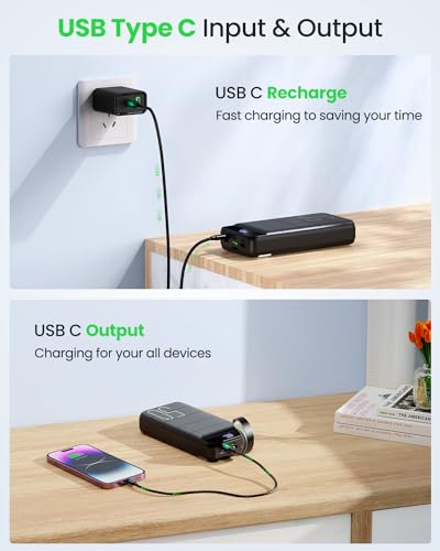 Morfec Power Bank Fast Charging 50000mAh - 22.5W Portable Charger USB C Quick Charge with 4 Outputs & 3 Inputs LED Display Huge Capacity External Battery Pack for iPhone, Samsung, iPad etc