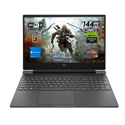 HP Victus 15 Gaming Laptop, 15.6" FHD 144Hz Display, AMD Ryzen 5 7535HS, 16GB DDR5 RAM, 1TB PCIe M.2 SSD, NVIDIA GeForce RTX 2050, HDMI, Webcam, Backlit Keyboard, Wi-Fi 6, Windows 11 Home, Silver