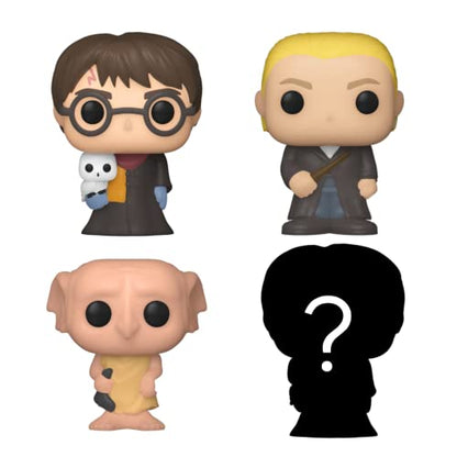 Funko Bitty Pop! Harry Potter Mini Collectible Toys 4-Pack - Harry Potter, Draco Malfoy, Dobby & Mystery Chase Figure (Styles May Vary) - amzGamess