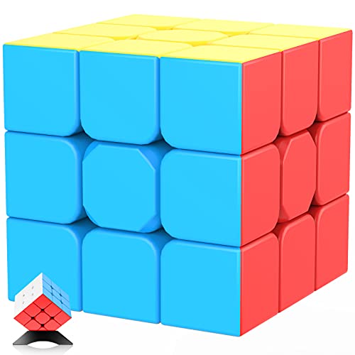 Jurnwey Speed Cube 3x3x3 Stickerless with Cube Tutorial - Turning Speedly Smoothly Magic Cubes 3x3 Puzzle Game Brain Toy for Kids and Adult - amzGamess