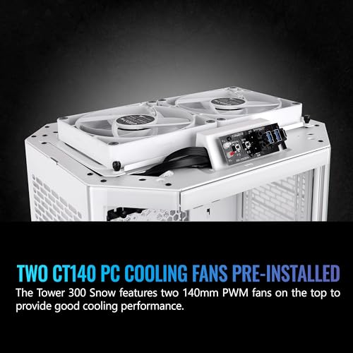 Tower 300 Snow Micro-ATX Case; 2x140mm CT Fan Included; Support Up to 420mm Radiator; Optional Chassis Stand Kit Allows Horizontal Display; CA-1Y4-00S6WN-00; 3 Year Warranty