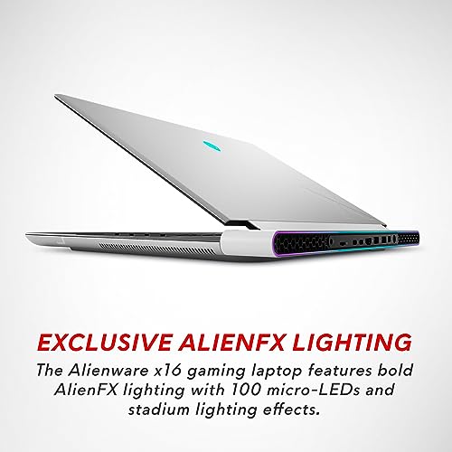 Alienware X16 R1 Gaming Laptop - 16-inch QHD+ 240Hz Display, Intel Core i9-13900HK, 32GB LPDDR5 RAM, 1TB SSD, NVIDIA GeForce RTX 4080 12GB GDDR6, Windows 11 Home - Lunar Silver