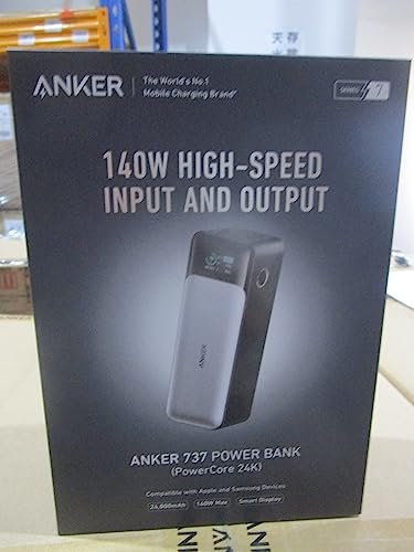Anker Power Bank, 24,000mAh 3-Port Portable Charger with 140W Output, Smart Digital Display, Compatible with iPhone 15/15 Plus/15 Pro/15 Pro Max, iPhone 14/13 Series, Samsung, MacBook, Dell, AirPods
