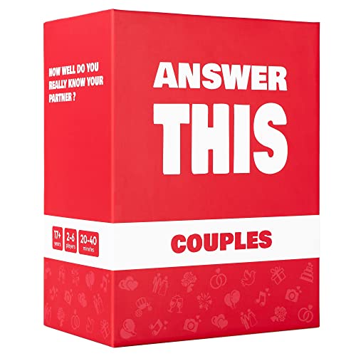 Answer This - Couples Games - How Well Do You Know Your Partner? - Relationship & Conversation Card Game for Date Night or a Party - Cool Anniversary & Valentine Gift - Couples Gift idea