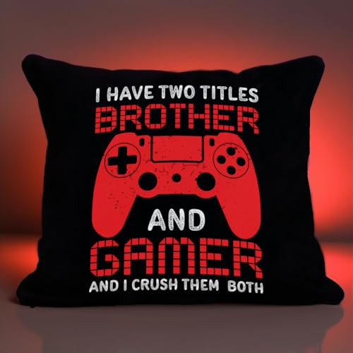 PreLiving Funny Gaming Throw Pillow Cover, Gamer Gifts for Teenage Boys, Gift for Grandson Son, Kids Boys Gaming Room Decor, 18 × 18 Inch - amzGamess