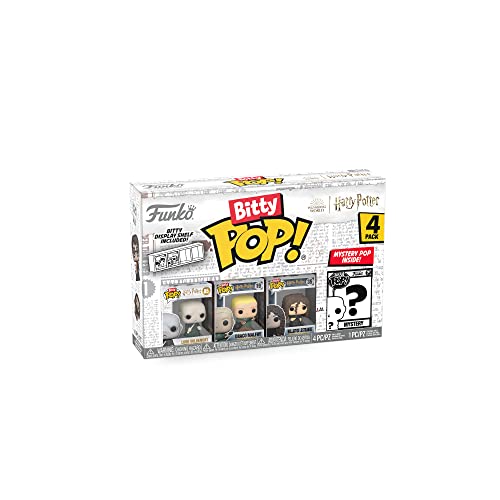 Funko Bitty Pop! Harry Potter Mini Collectible Toys 4-Pack - Lord Voldemort, Draco Malfoy, Bellatrix Lestrange & Mystery Chase Figure (Styles May Vary) - amzGamess