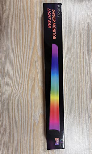 ABCidy Under Monitor Light Bar, RGB Screenbar Light Desk Lamp Computer, Dimmable LED with Dynamic Rainbow Effect, Gaming USB Powered, Remote Control Color Changing, Adjustable Brightness and Speed