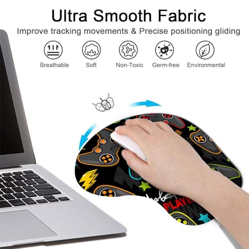 Britimes Ergonomic Mouse Pad with Wrist Support Game Console Mouse Pads with Non-Slip Rubber Base for Home Office Gaming Working Computers Laptop Easy Typing & Pain Relief - amzGamess