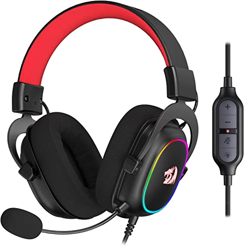 Redragon H510 Zeus-X RGB Wired Gaming Headset - 7.1 Surround Sound - 53MM Audio Drivers in Memory Foam Ear Pads w/Durable Fabric Cover- Multi Platforms Headphone - USB Powered for PC/PS4/NS - amzGamess