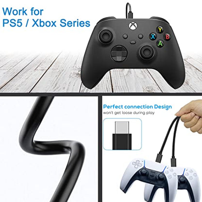 6FT Long PS5 Controller Charger Cable for Xbox Series Controller,PS5 Charging Cord,USB Data Sync Cable for Xbox Series S/X,Playstation 5,PS5 Slim/Pro,Charge and Play Wire - amzGamess