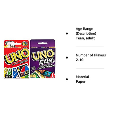 Mattel Uno Original and Uno Flip Card Games, Combo Pack of 2