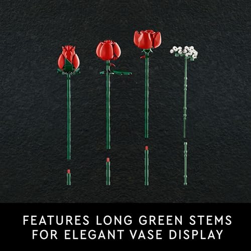 LEGO Icons Bouquet of Roses, Artificial Flowers for Home Décor, Gift for Her or Him for Anniversary or Any Special Day, Relax with a Unique Build and Display Model from the Botanical Collection, 10328