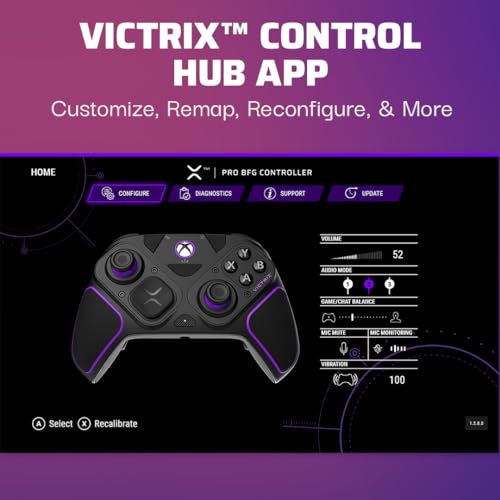 PDP Victrix Pro BFG Wireless Gaming Controller for Xbox Series X|S, Xbox One, Windows 10/11, Modular Gamepad, Dolby Atmos Audio, Remappable Buttons, Customizable Triggers/Paddles/D-Pad, PC App, Black - amzGamess