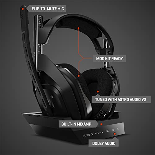 ASTRO Gaming A50 Wireless Headset + Base Station Gen 4 - Compatible With PS5, PS4, PC, Mac - Black/Silver - amzGamess