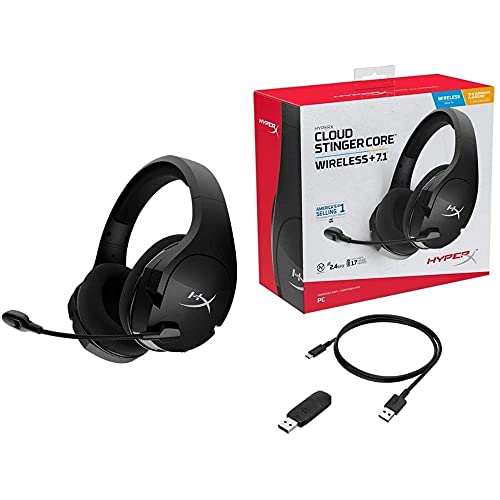 HyperX Cloud Stinger Core – Wireless Lightweight Gaming Headset, DTS Headphone:X spatial audio, Noise Cancelling Microphone, For PC, Black - amzGamess