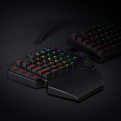 Redragon K585 DITI One-Handed RGB Mechanical Gaming Keyboard, 42 Keys Type-C Professional Gaming Keypad w/Upgraded Hot-Swappable Socket, 7 Onboard Macro Keys & Detachable Wrist Rest - amzGamess