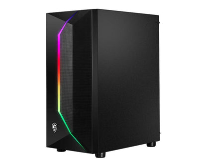 MSI Mid-Tower PC Gaming Case – Tempered Glass Side Panel – 1 x 120mm aRGB Fan –1 x 120mm Fan – Liquid Cooling Support up to 240mm Radiator x 1 – MAG Vampiric 100R