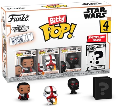 Funko Bitty Pop! The Mandalorian Mini Collectible Toys 4-Pack - Moff Gideon, Incinerator Stormtrooper, Dark Trooper, & Mystery Chase Figure (Styles May Vary) - amzGamess