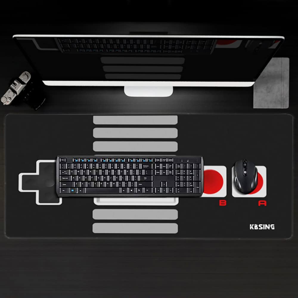 Gaming Mouse Pad - Extended Keyboard Mouse Pad Mat, Large PC Laptop Game Mouse Mat Huge Desk Pad with Stitched Edges, Anti-Slip Rubber Base Mousepad, 35.5"x15.4"x0.1" (MPX-02) - amzGamess