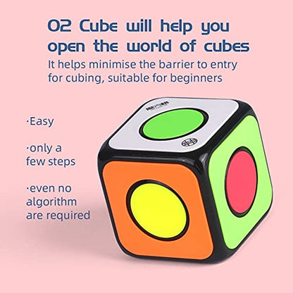 Cuberspeed QY Toys 1x1x1 Speed Cube 02 Black 1x1 Magic Cube Puzzle QY Toys O2 Cube Fidget Spinner - amzGamess