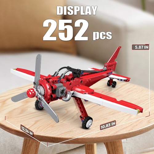 HIGH GODO Racing Airplane Modern Military Aircraft Model Building Sets, Army Fighter Plane Building Bricks Kits, Fighter Jet Toys Gifts for Adults Kids 6 7 8 10 Years (252 Pcs)