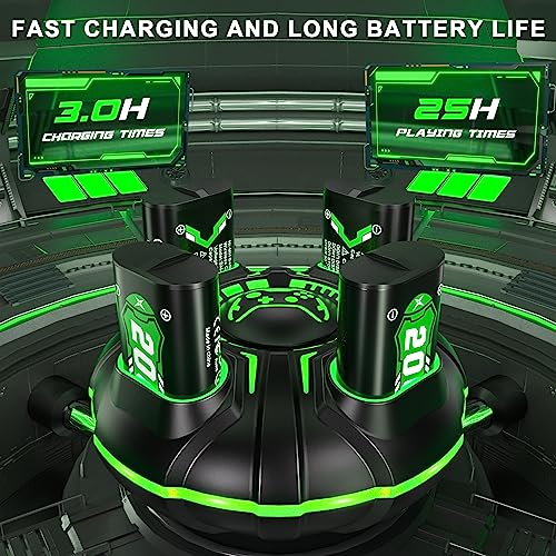 Ukor Fast Charging 4x4800mWh(4x2000mAh) Rechargeable Battery Pack with Charger for Xbox Controller Rechargeable Batteries Xbox for Xbox One/Xbox Series X|S Xbox One S/Xbox One X/Xbox One Elite - amzGamess