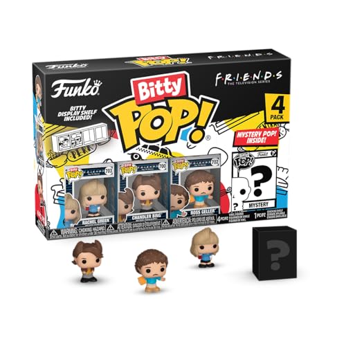 Funko Bitty Pop! Friends Mini Collectible Toys 4-Pack - 80's Hair Collection Rachel Green, Chandler Bing, Ross Geller & Mystery Chase Figure (Styles May Vary) - amzGamess