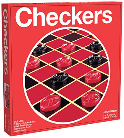 Pressman Checkers -- Classic Game With Folding Board and Interlocking Checkers ,5"