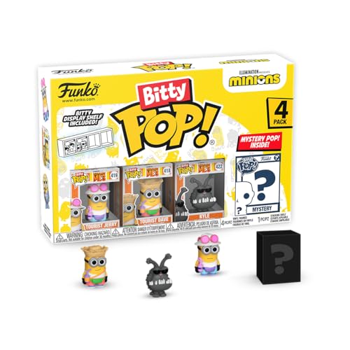 Funko Bitty Pop!: Minions Mini Collectible Toys 4-Pack - Tourist Dave, Tourist Jerry, Kyle, & Mystery Chase Figure (Styles May Vary) - amzGamess