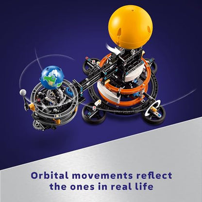 LEGO Technic Planet Earth and Moon in Orbit Building Set, Outer Space Birthday Gift for 10 Year Olds, Solar System Space Toy for Imaginative, Independent Play, Space Room Décor for Boys & Girls, 42179