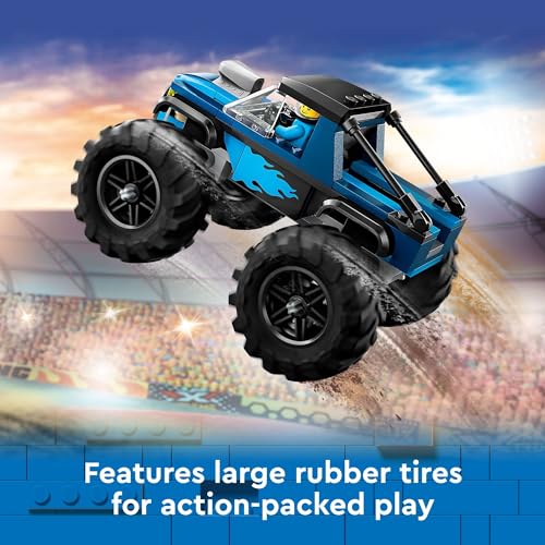 LEGO City Blue Monster Truck Off-Road Toy Playset with a Driver Minifigure, Imaginative Toys for Kids, Fun Gift for Boys and Girls Aged 5 Plus, Mini Monster Truck, 60402