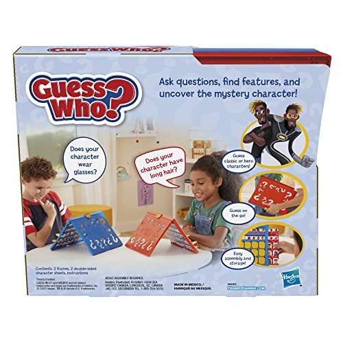 Hasbro Gaming Guess Who? Original,Easy to Load Frame,Double-Sided Character Sheet,2 Player Board Games for Kids,Guessing Games for Families,Ages 6 and Up
