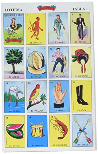 Don Clemente Autentica Loteria Mexican Bingo Set 20 Tablets Colorful and Educational