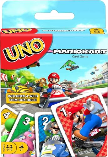 Mattel Games UNO Mario Kart Card Game for Kids, Adults, Family and Game Night with Special Rule for 2-10 Players